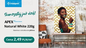 Tkanina poliestrowa Natural White 220g 155cm różne nawoje